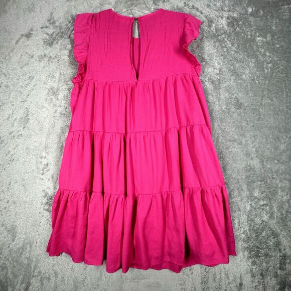 Pink Ruffled Mini Dress - Picture 3 of 8